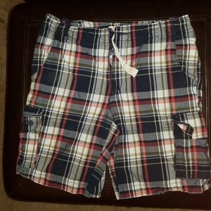 Men's Plaid Cargo Shorts